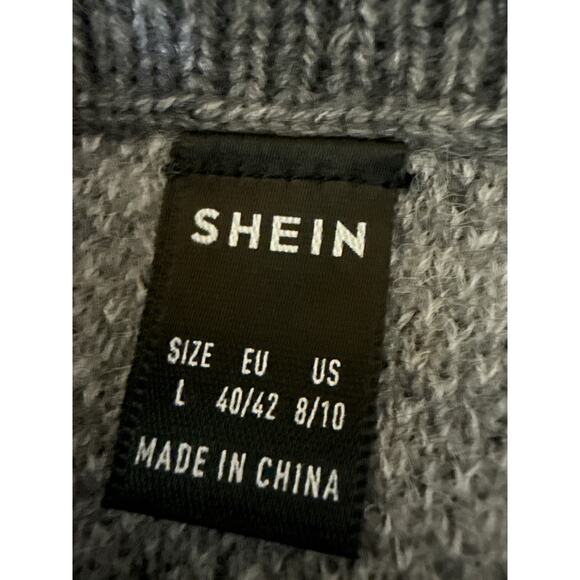 Shein Gray Star Print High Elastic Waist Pull-On Mini Straight Pencil Skirt Sz L - Picture 4 of 5